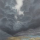 Edoardo Cialfi - La venuta del gigante, 2025 - Aerosol su tela - 150x110 cm